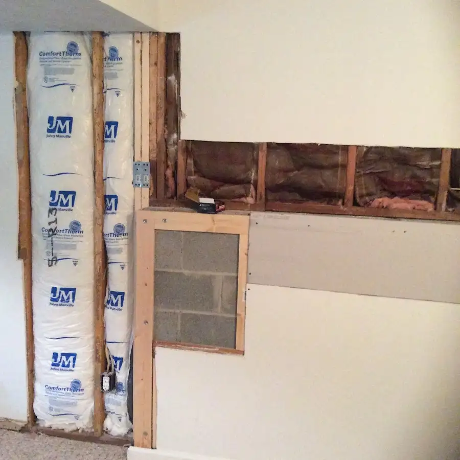 Wall insulation replacement during Structural Drying in Niskayuna